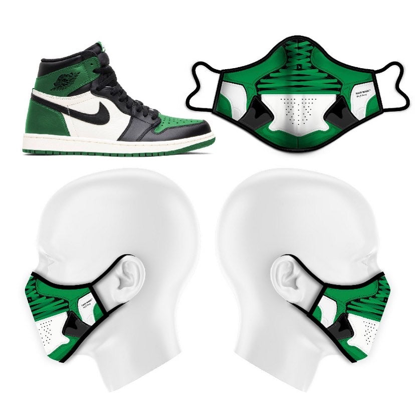 Jordan 1 Inspired Face Mask “Celtic”