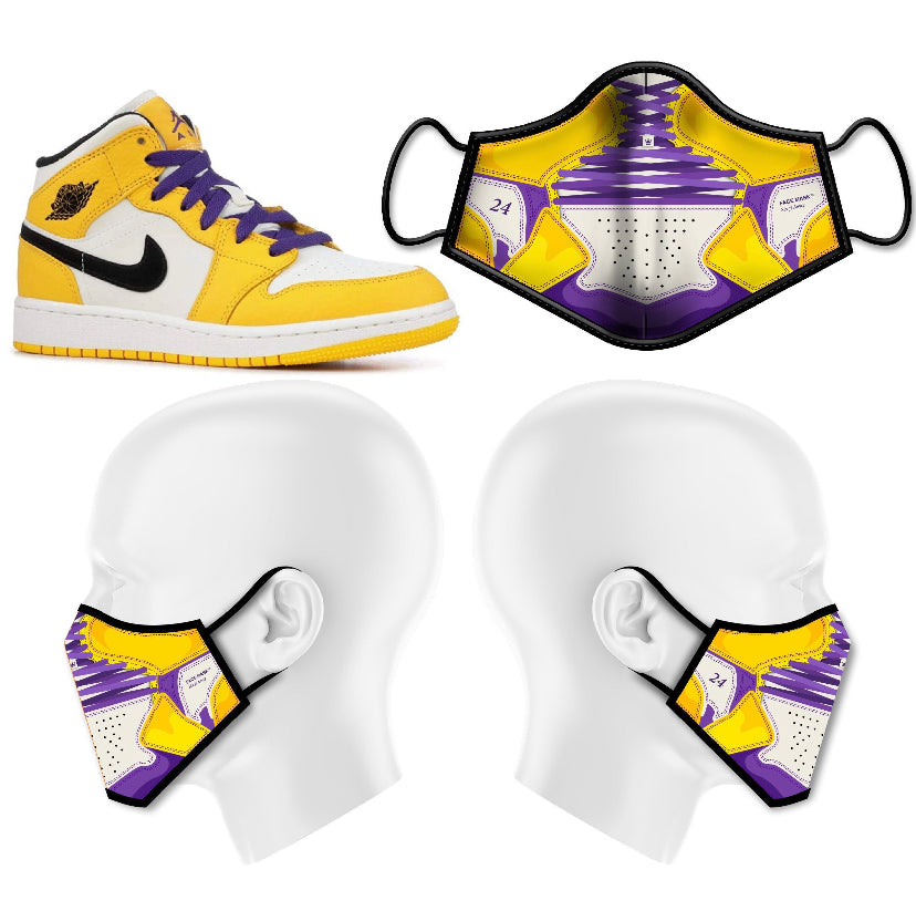 Jordan 1 Inspired Face Mask “Kobe”